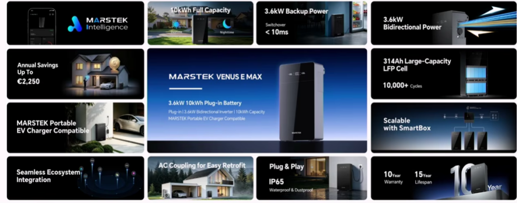 Marstek Venus E Max 10kWh thuisbatterij